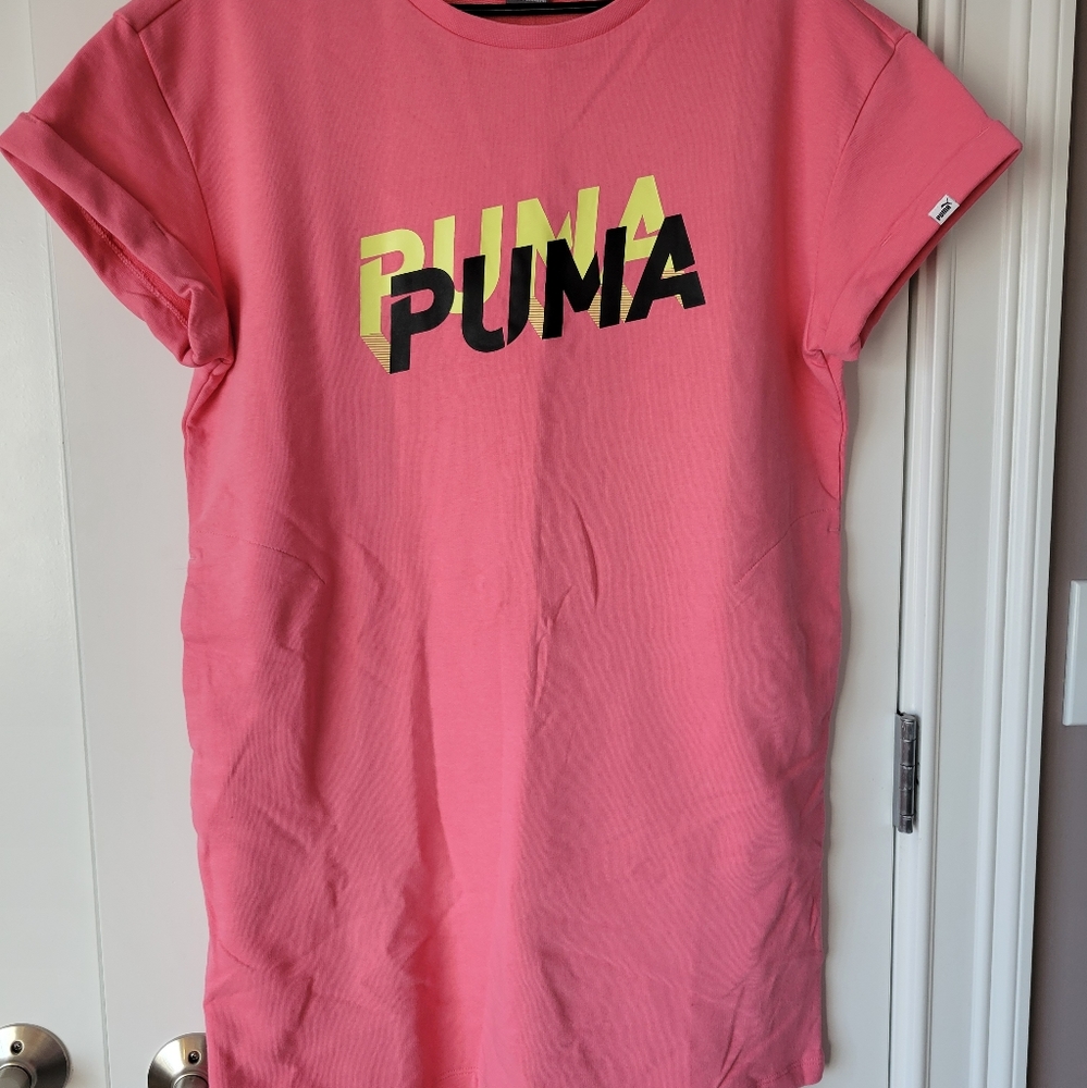 PUMA Summer Sweat Dress: Medium, Bubblegum Sunny Lime Black